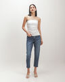 Jeans Mom Fit,AZUL EMPOLVADO